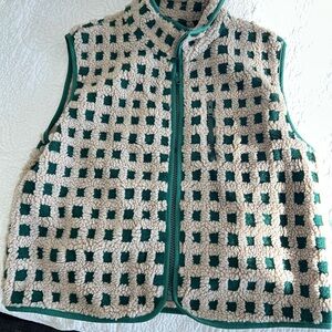 Chunky Knit Vest with Teal Highlights